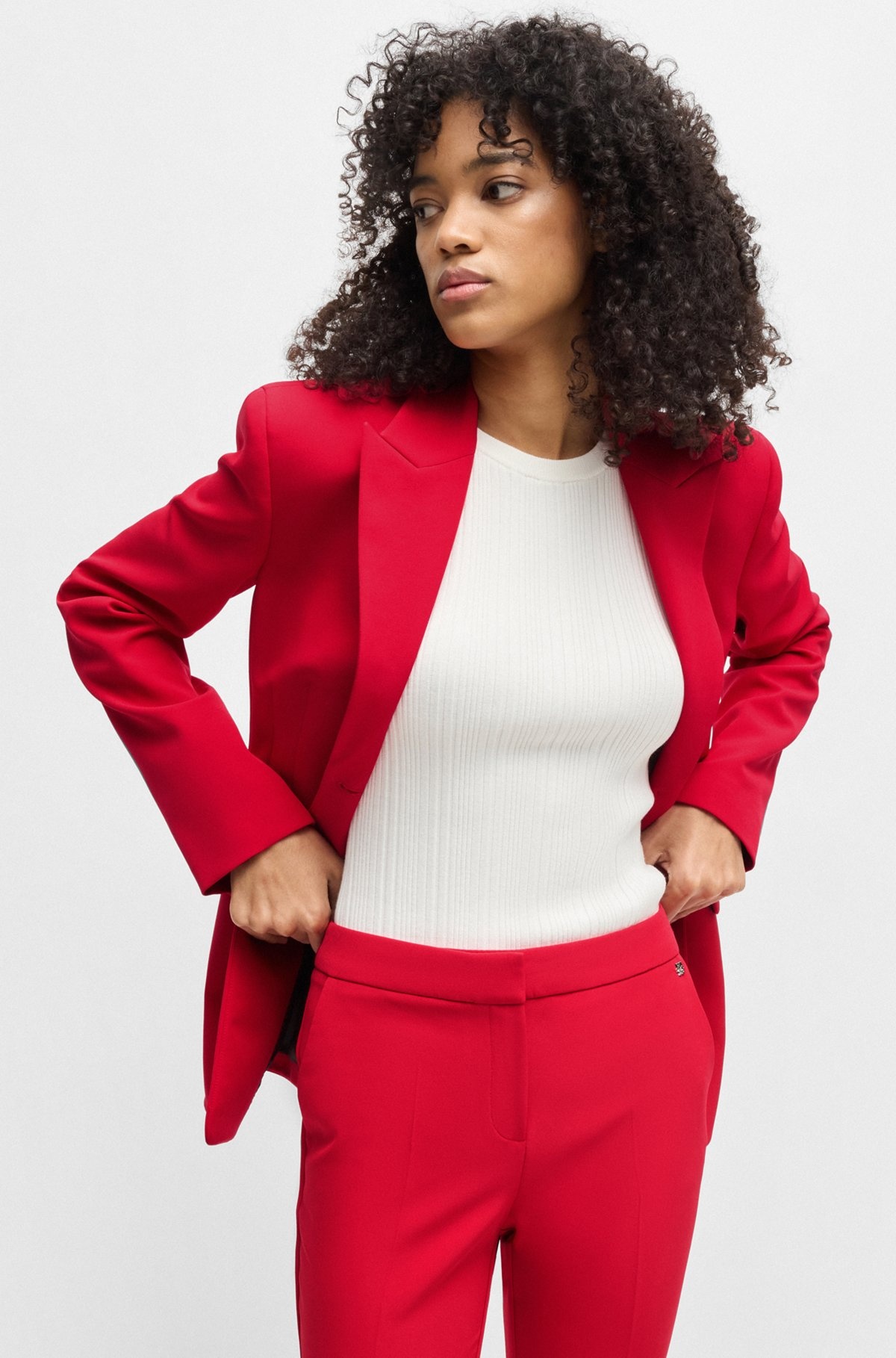 REGULAR-FIT BLAZER IN STRETCH MATERIAL - 6