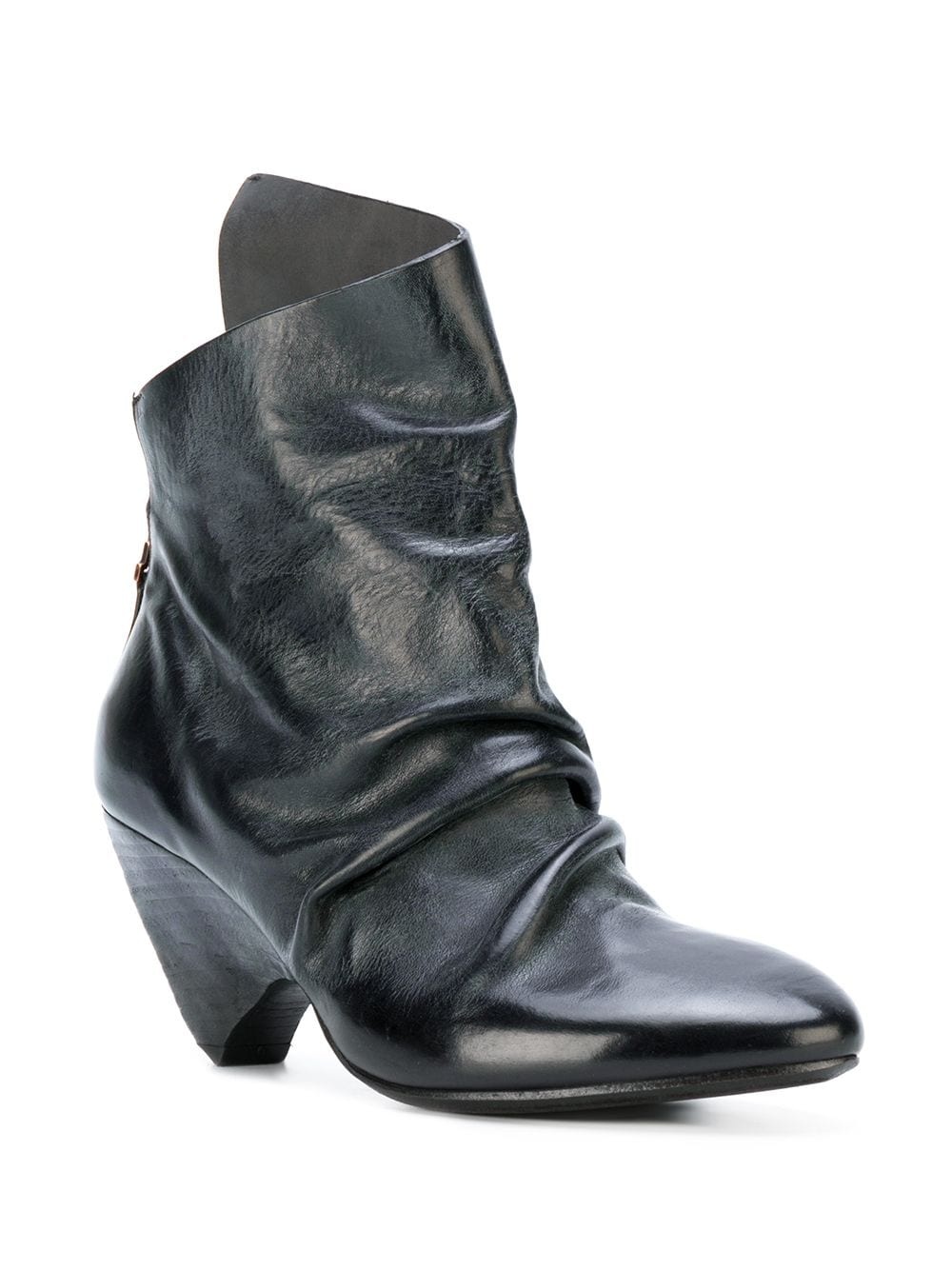 ruched asymmetric ankle boots - 2