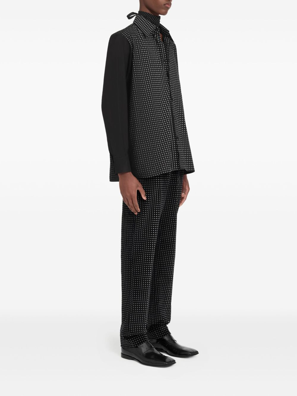 polka dot-print long-sleeved shirt - 3