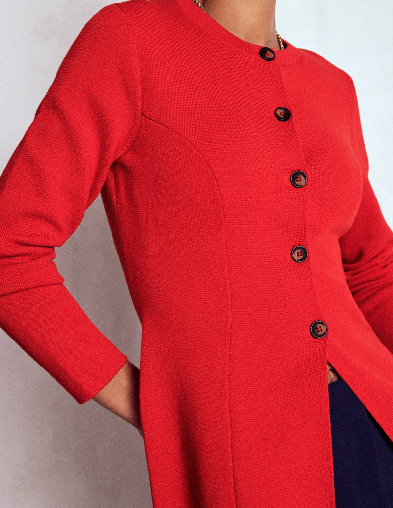 Joanna Fitted Knitted Jacket-Poppy Red 3