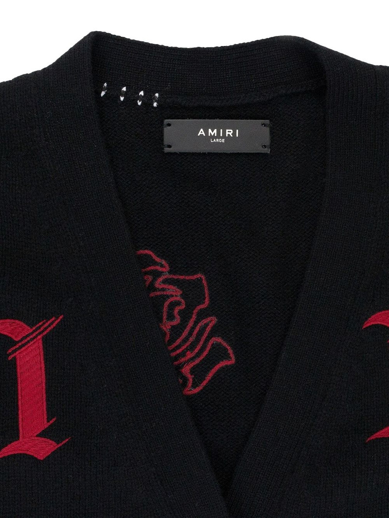 AMIRI rose-appliqué cardigan outlook