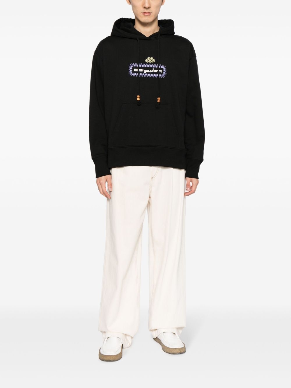 Alkhws logo-print cotton hoodie - 2