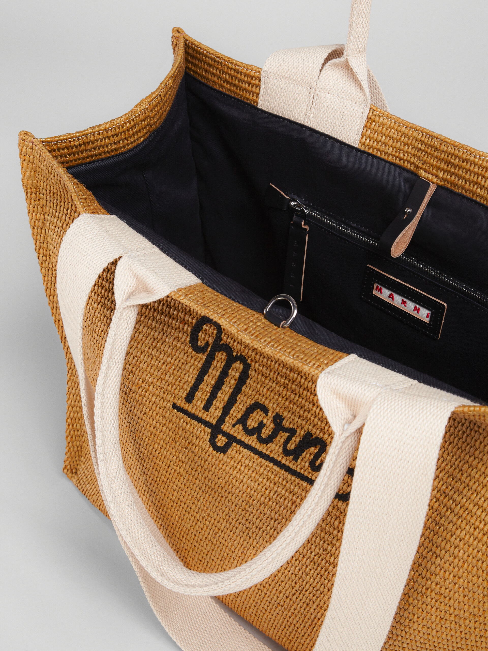 EMBROIDERED LOGO RAFFIA SUMMER SHOPPING BAG - 4