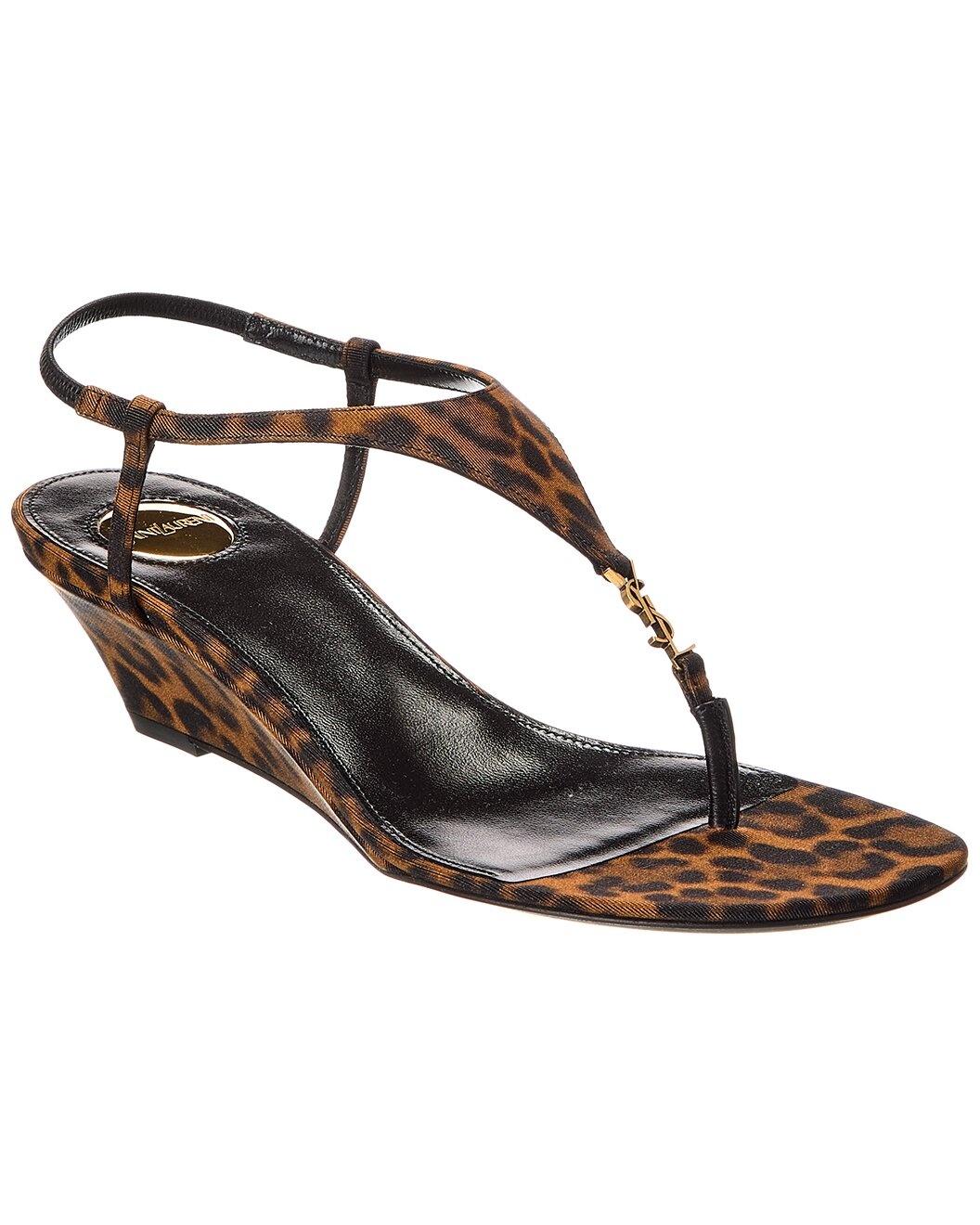 Saint Laurent Cassandra Grosgrain Wedge Sandal - 1