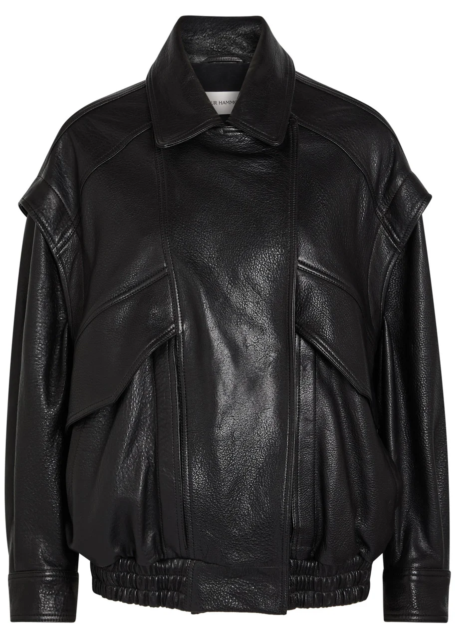 Nour Hammour Micah Grained Leather Jacket - 1