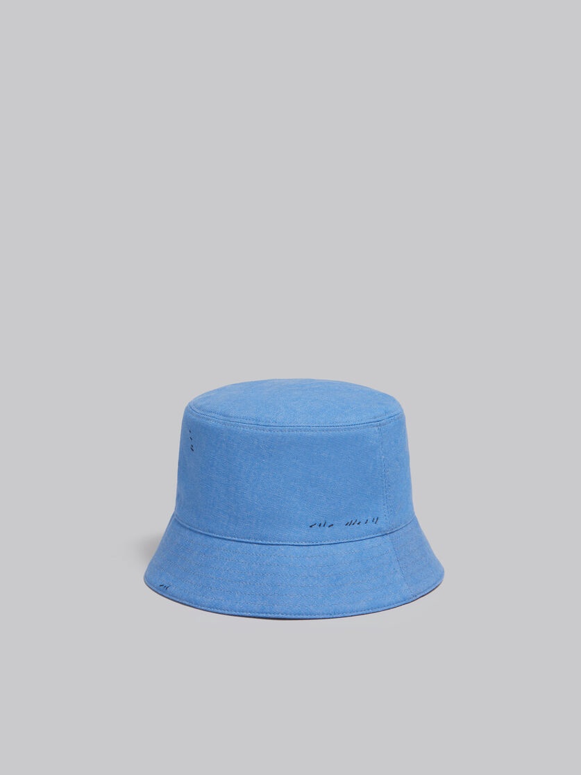 BLUE DENIM BUCKET HAT WITH MARNI MENDING - 3