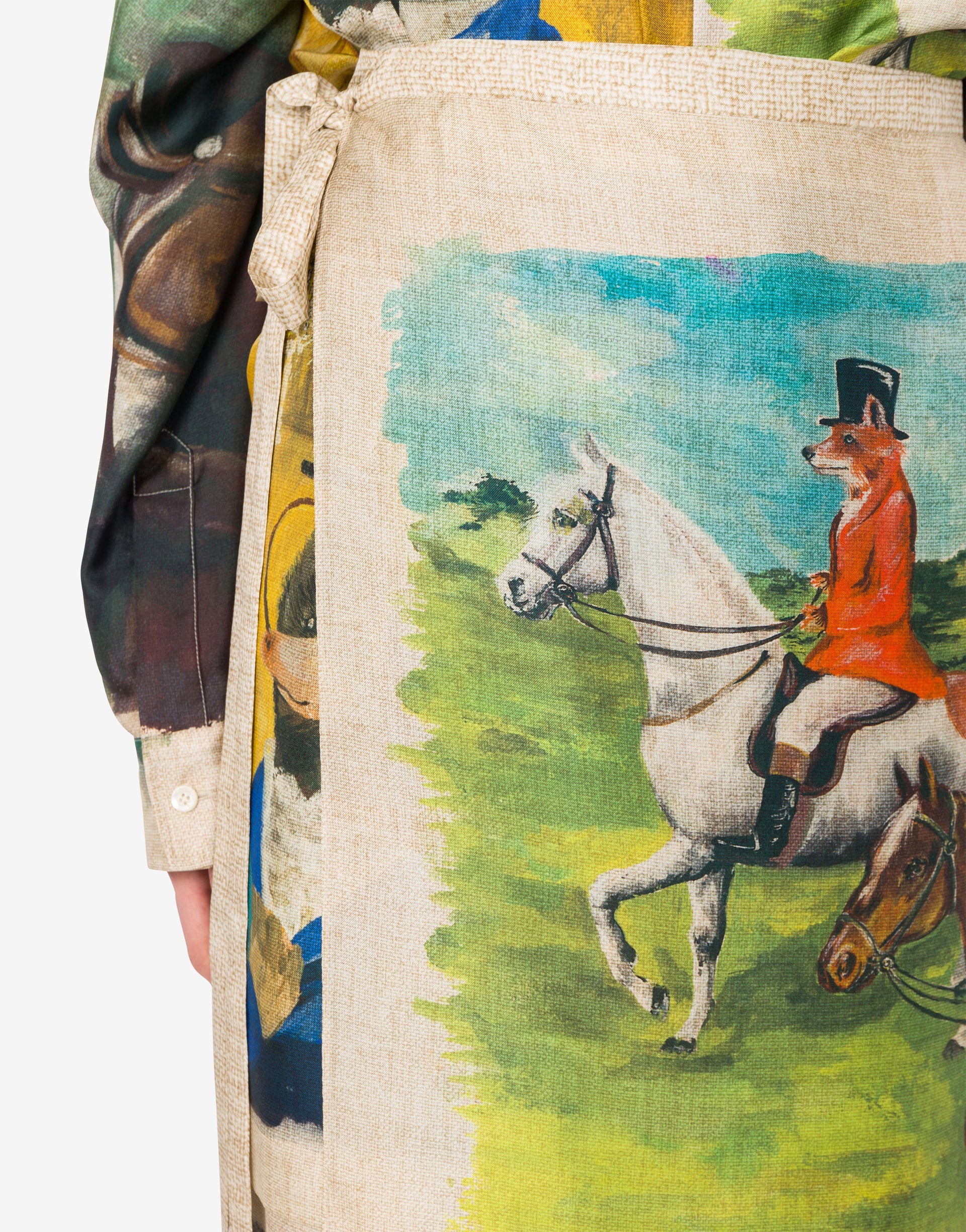 PRINTED SILK TWILL SKIRT - 4