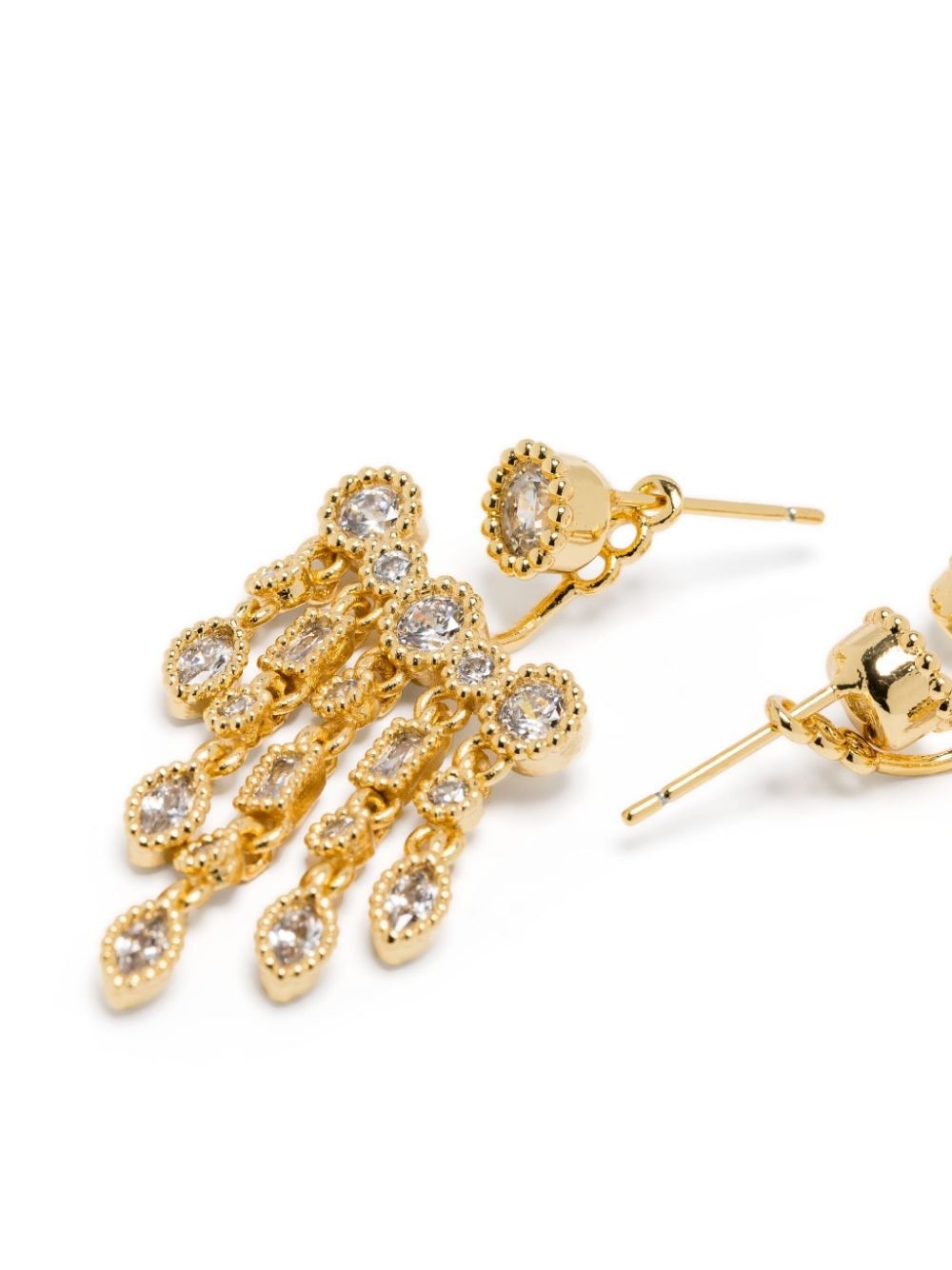 crystal-embellished asymmetric earrings - 4