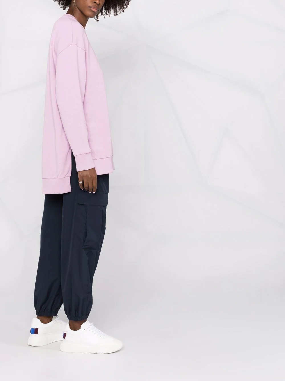 logo-print side slit sweatshirt - 6