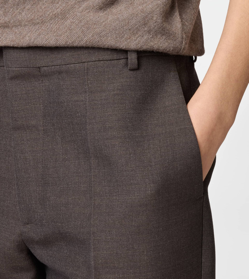PANTS IN WOOL GABARDINE - BROWN 5