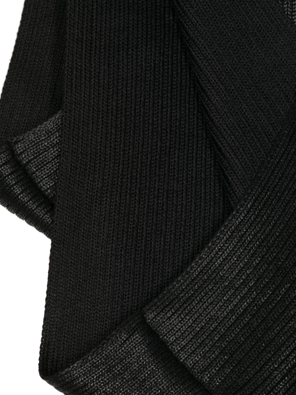 ribbed circular-design scarf - 3