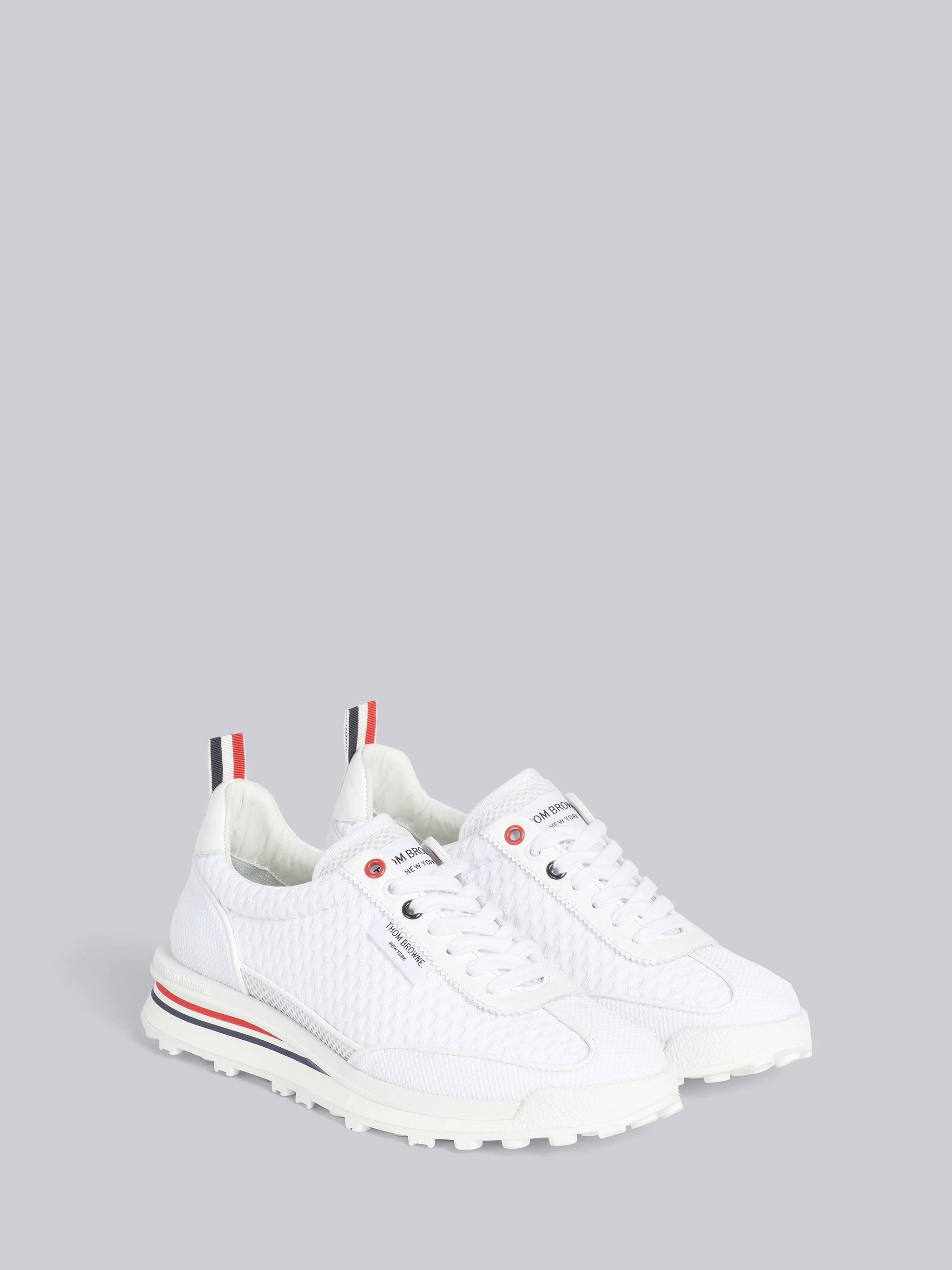 White Heavy Athletic Mesh Tech Runner - 3