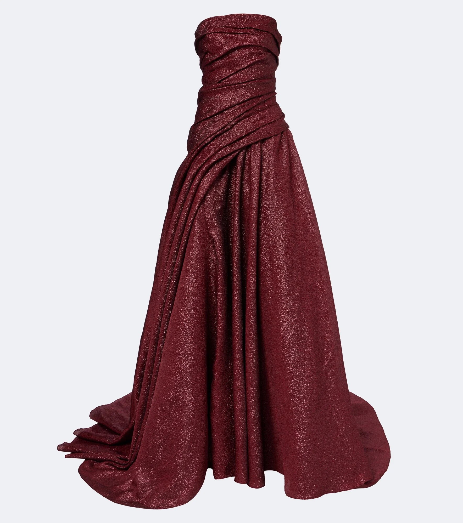 Draped strapless bustier gown - 1