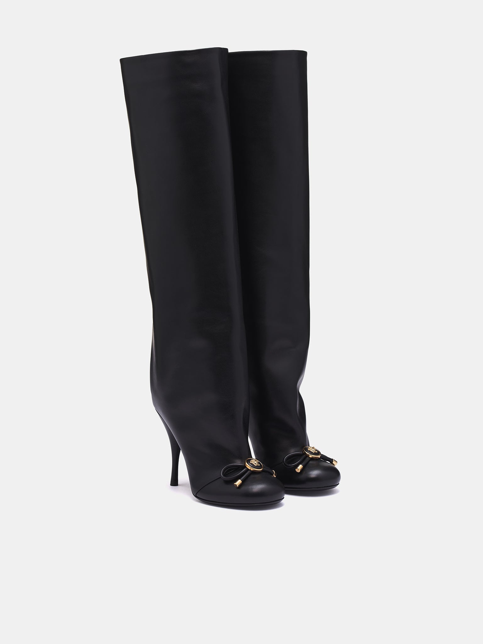Opera Bow Knee-High Boots - 2