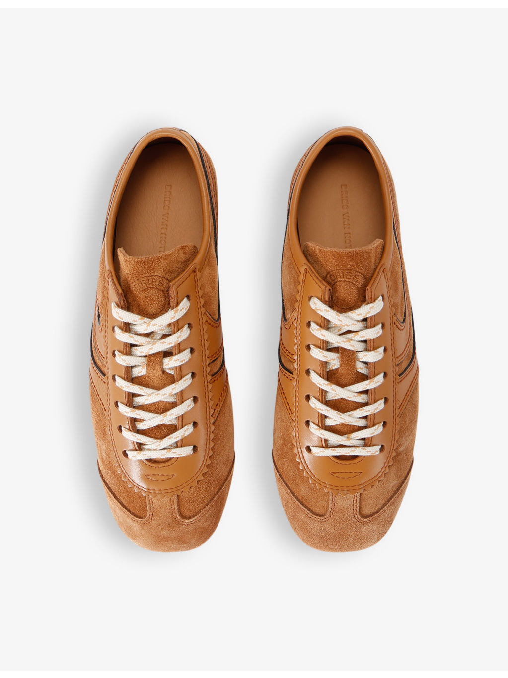 Retro panelled leather low-top trainers - 2