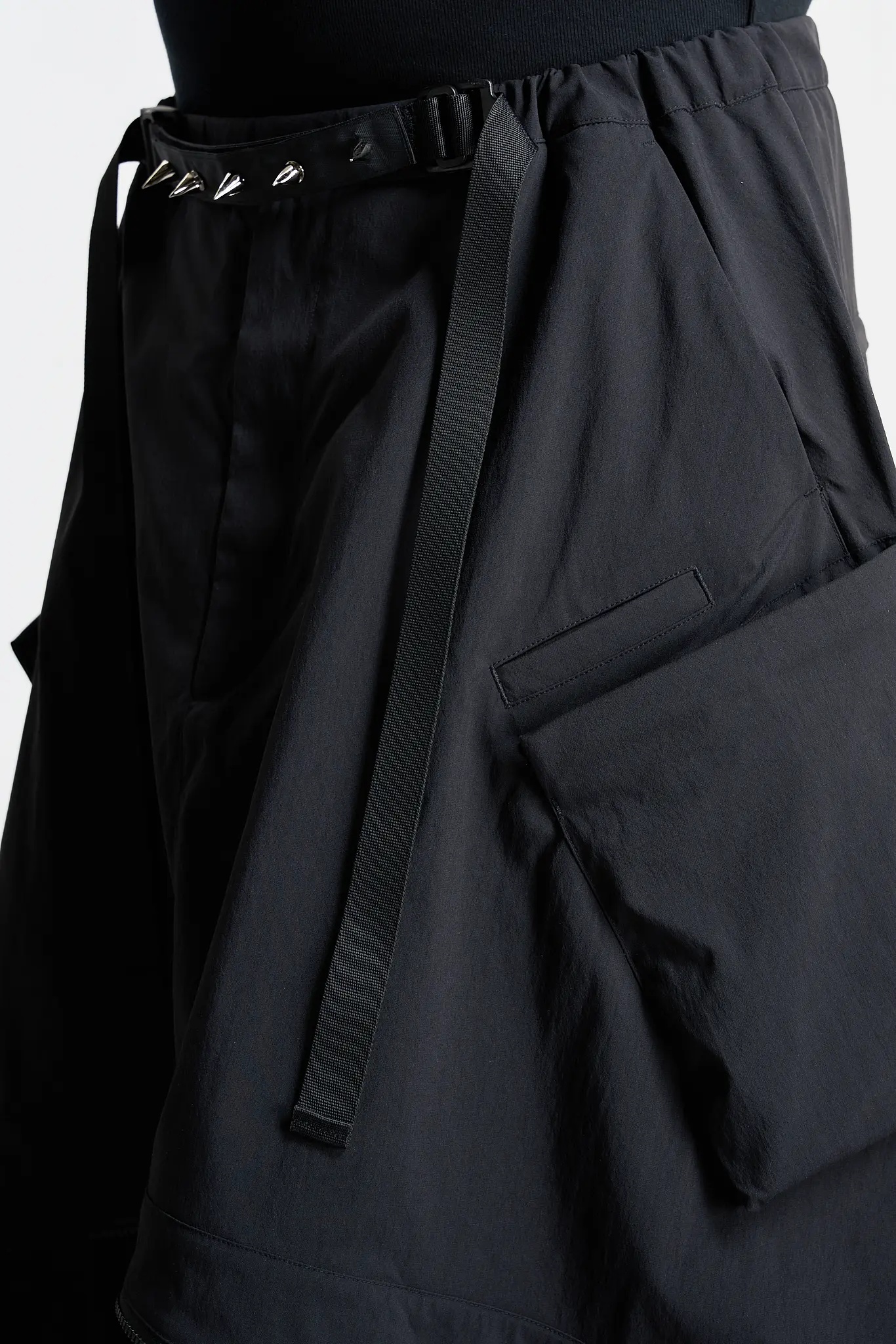 SK30-M Nylon Stretch Convert Cargo Skirt Black - 21