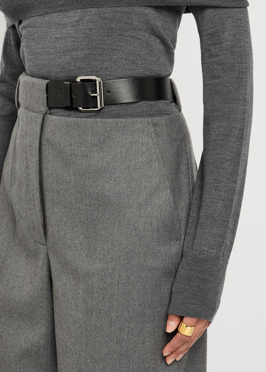 Stella Mccartney Belted Flannel Wool Trousers - 5
