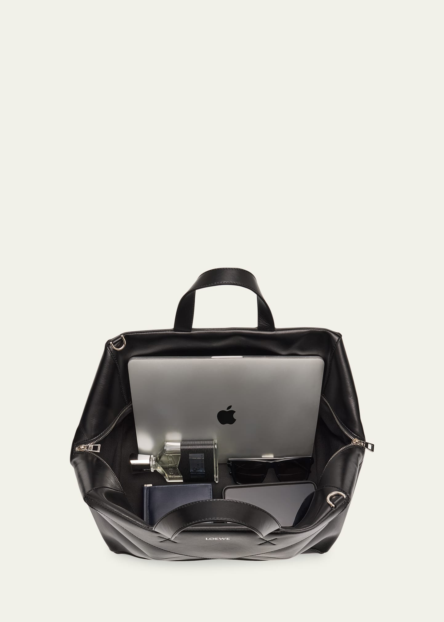 Men's Puzzle Fold Leather Duffle Bag - 5