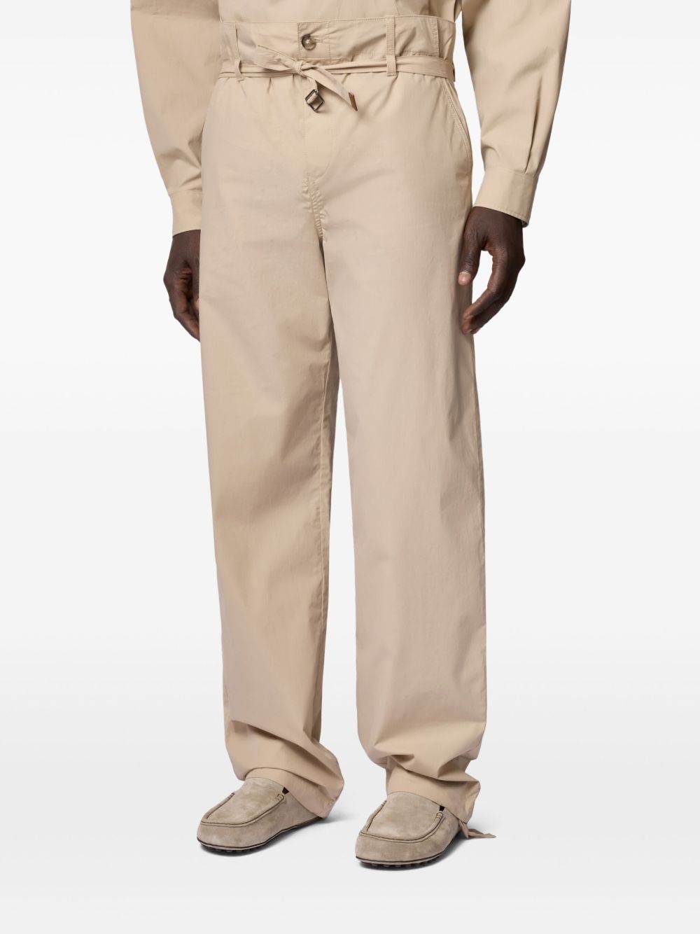 belted straight-leg trousers - 3