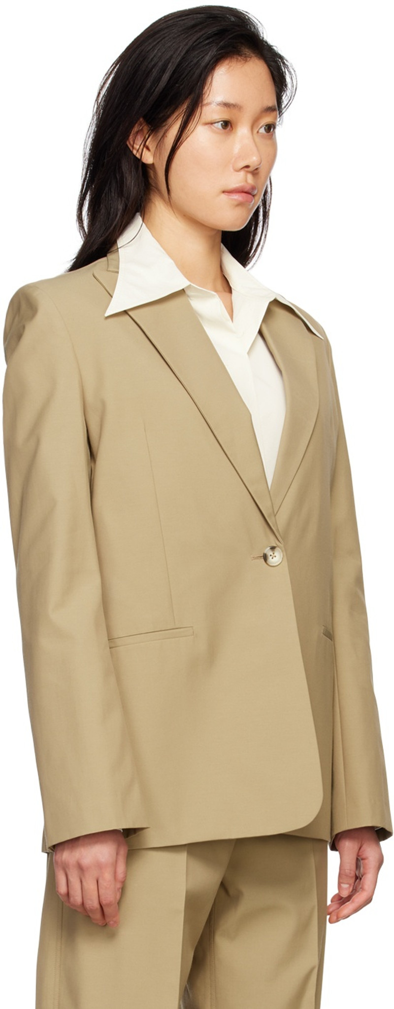 GIA STUDIOS Brown Single Button Blazer outlook