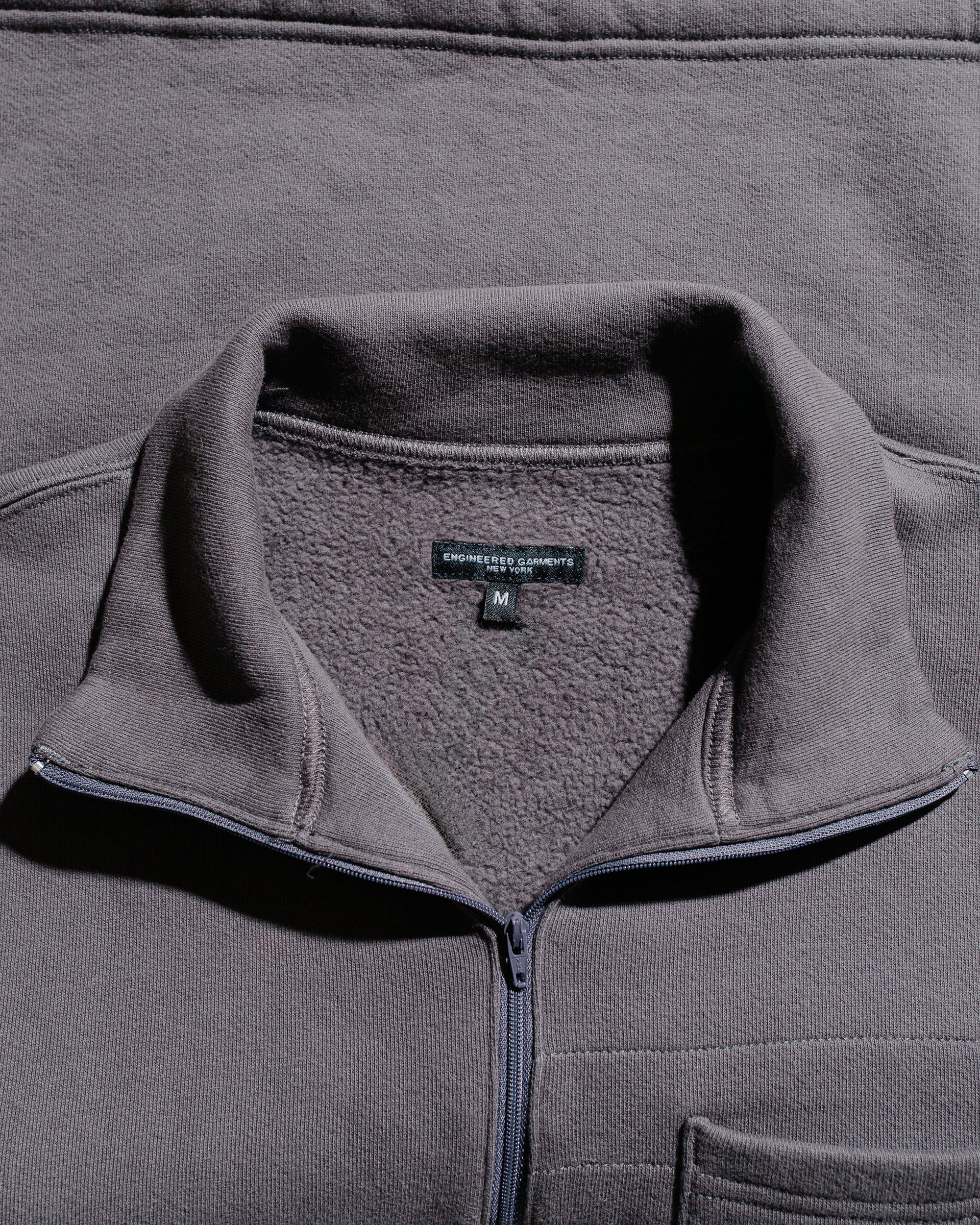 Zip Mock Neck Graphite 12oz Cotton Fleece - 5