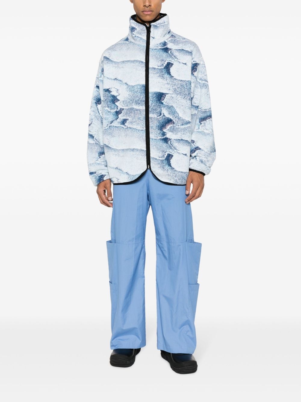Salt abstract-print zip-up jacket - 2