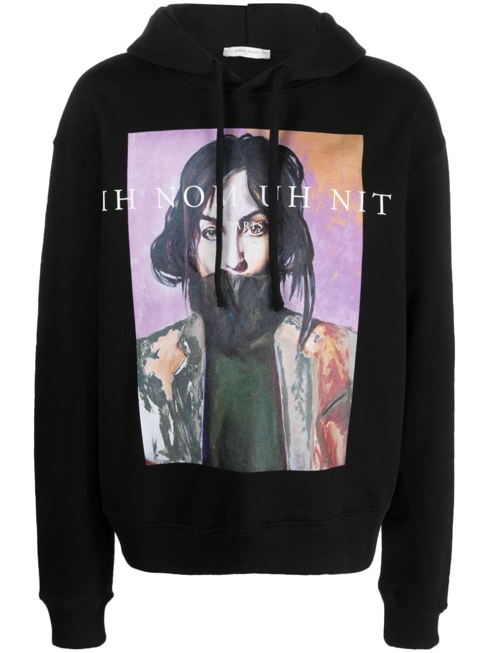 graphic-print cotton hoodie - 1