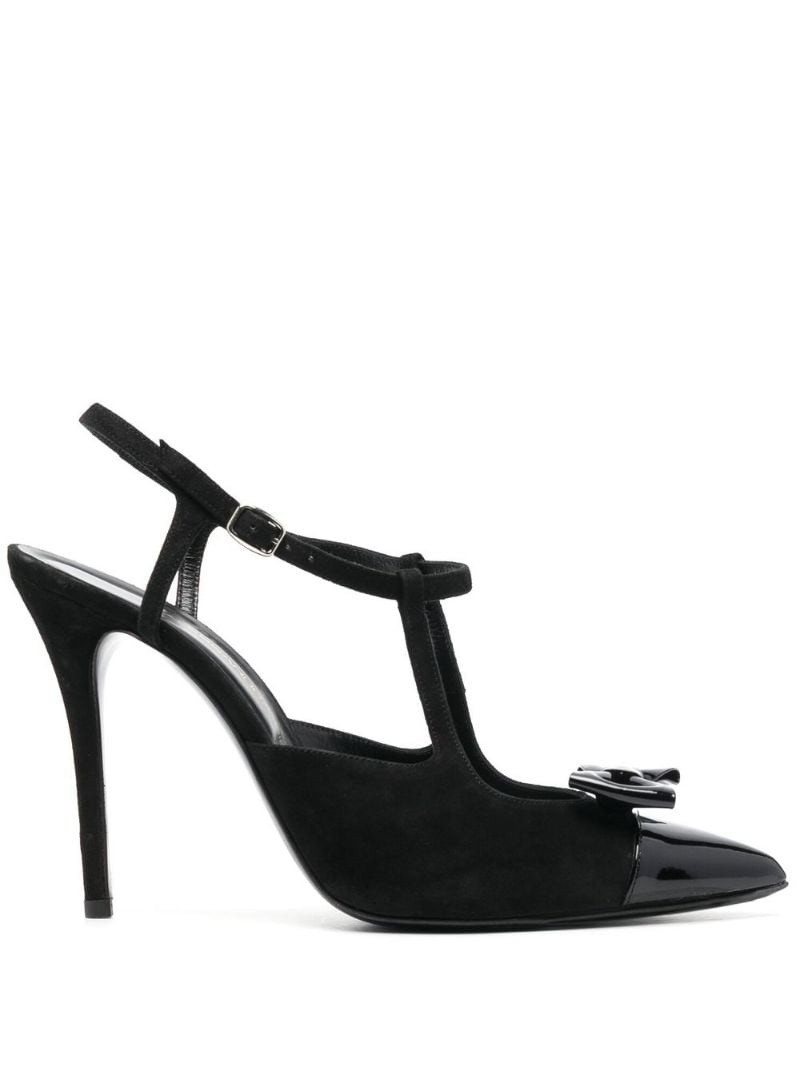 Alessandra Rich bow-embellished leather pumps outlook
