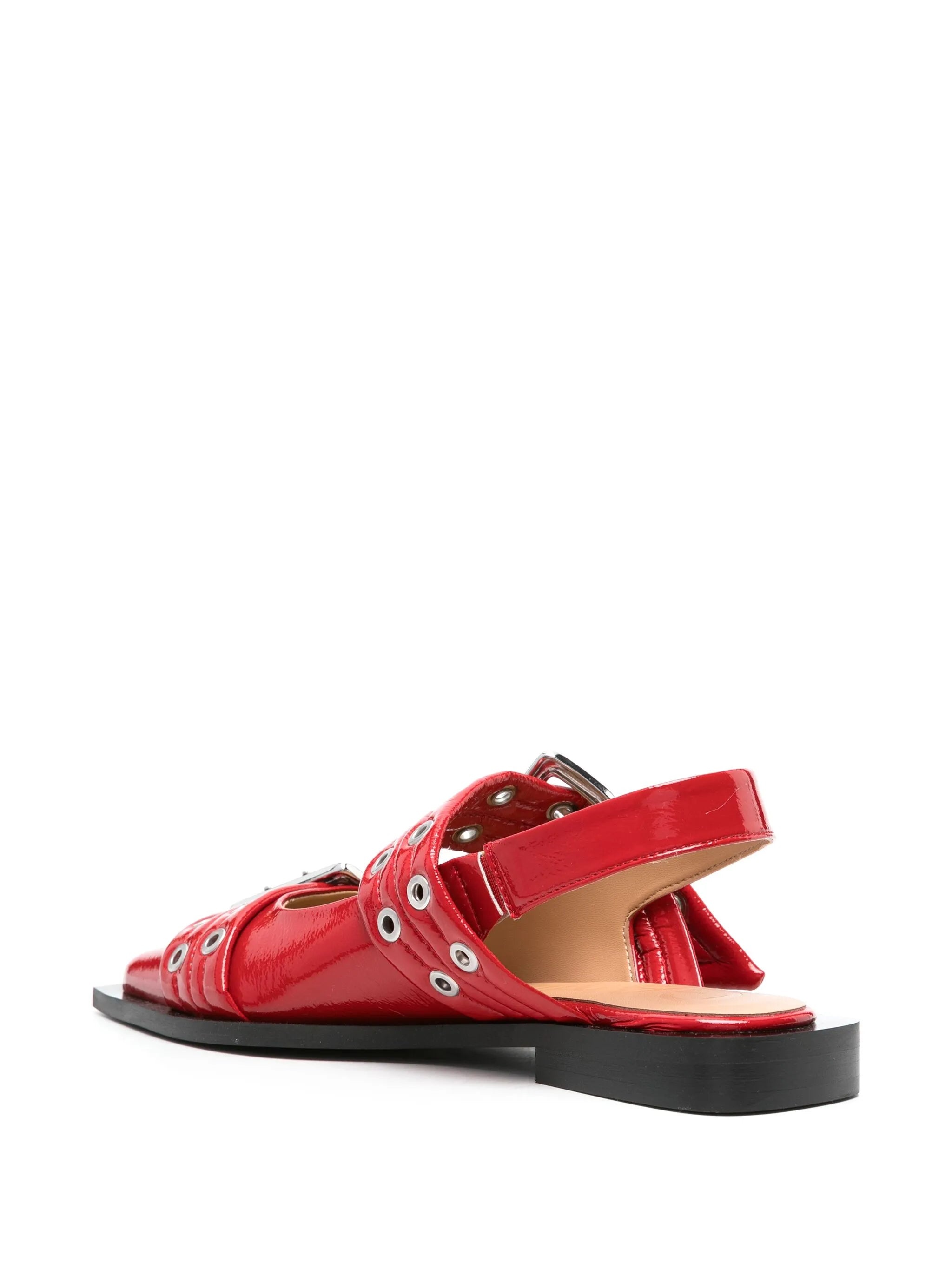 Ganni Wide Welt Buckled Ballerina Shoes - 3