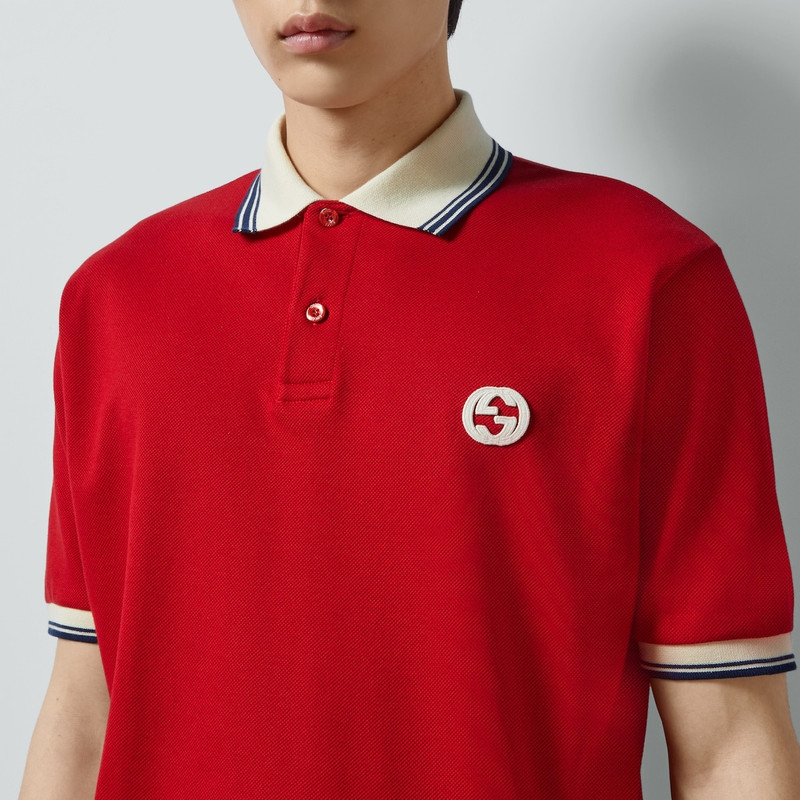 Cotton polo shirt with Interlocking G 3