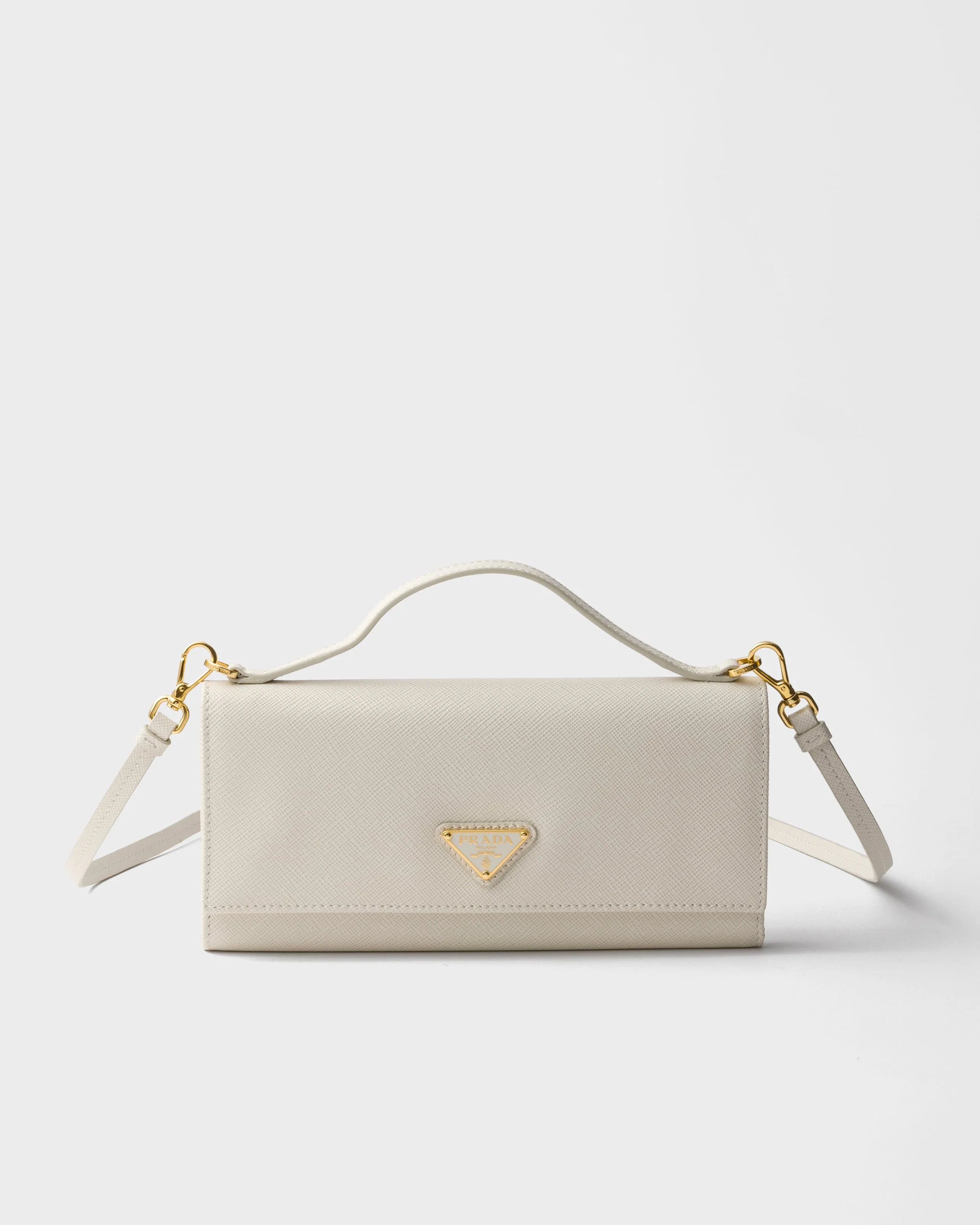 Saffiano leather wallet with shoulder strap - 1
