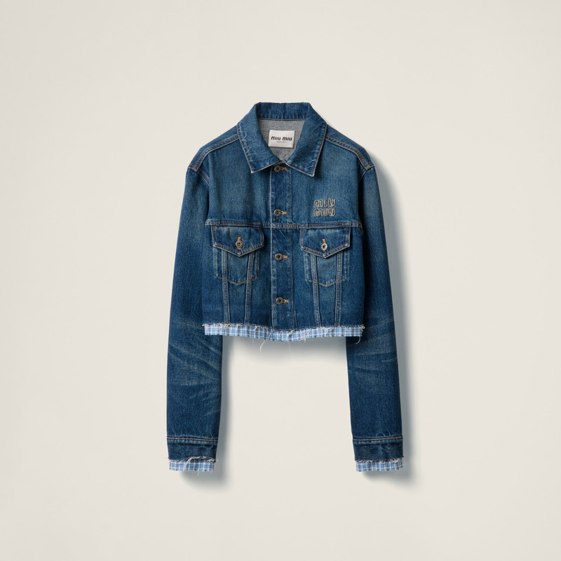 Washed denim blouson jacket 1