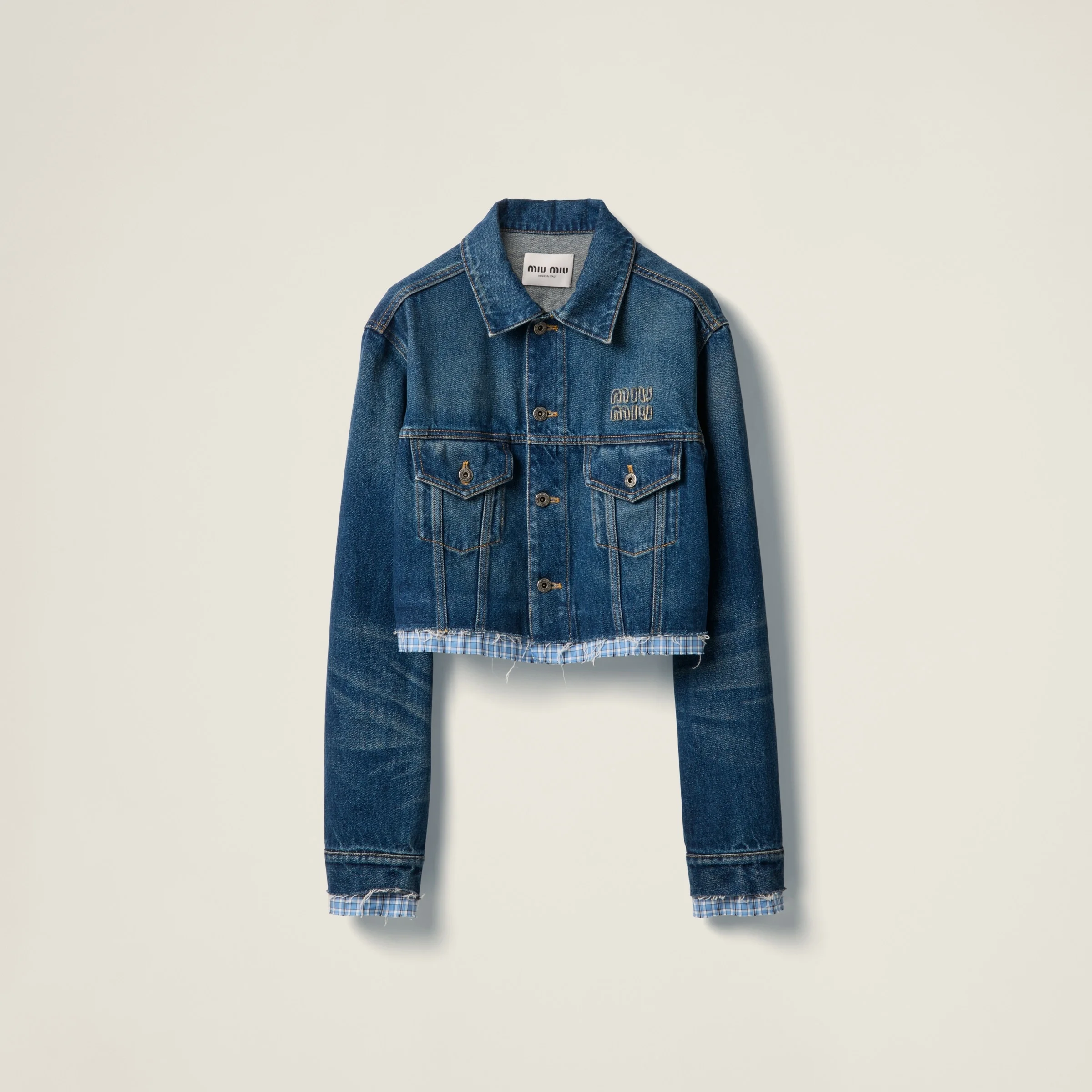 Washed denim blouson jacket - 1