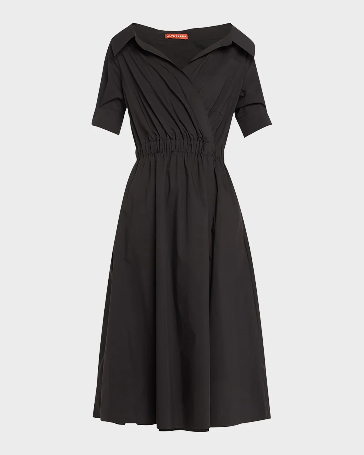 Lydia Short-Sleeve Midi Wrap Shirtdress - 1