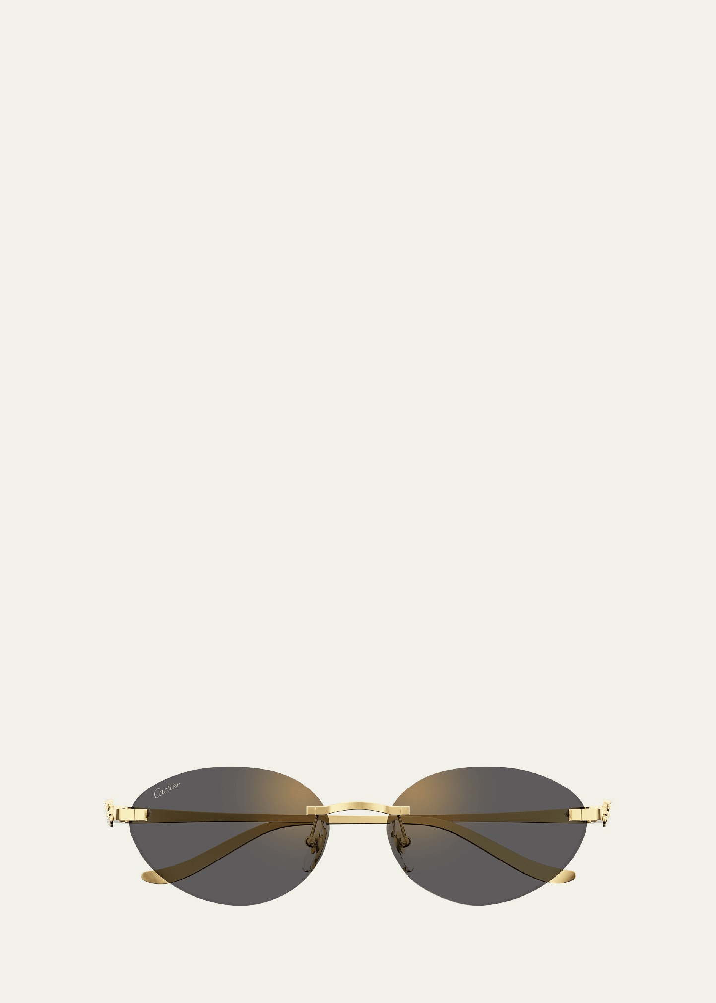 Panthère Rimless Metal Oval Sunglasses - 1