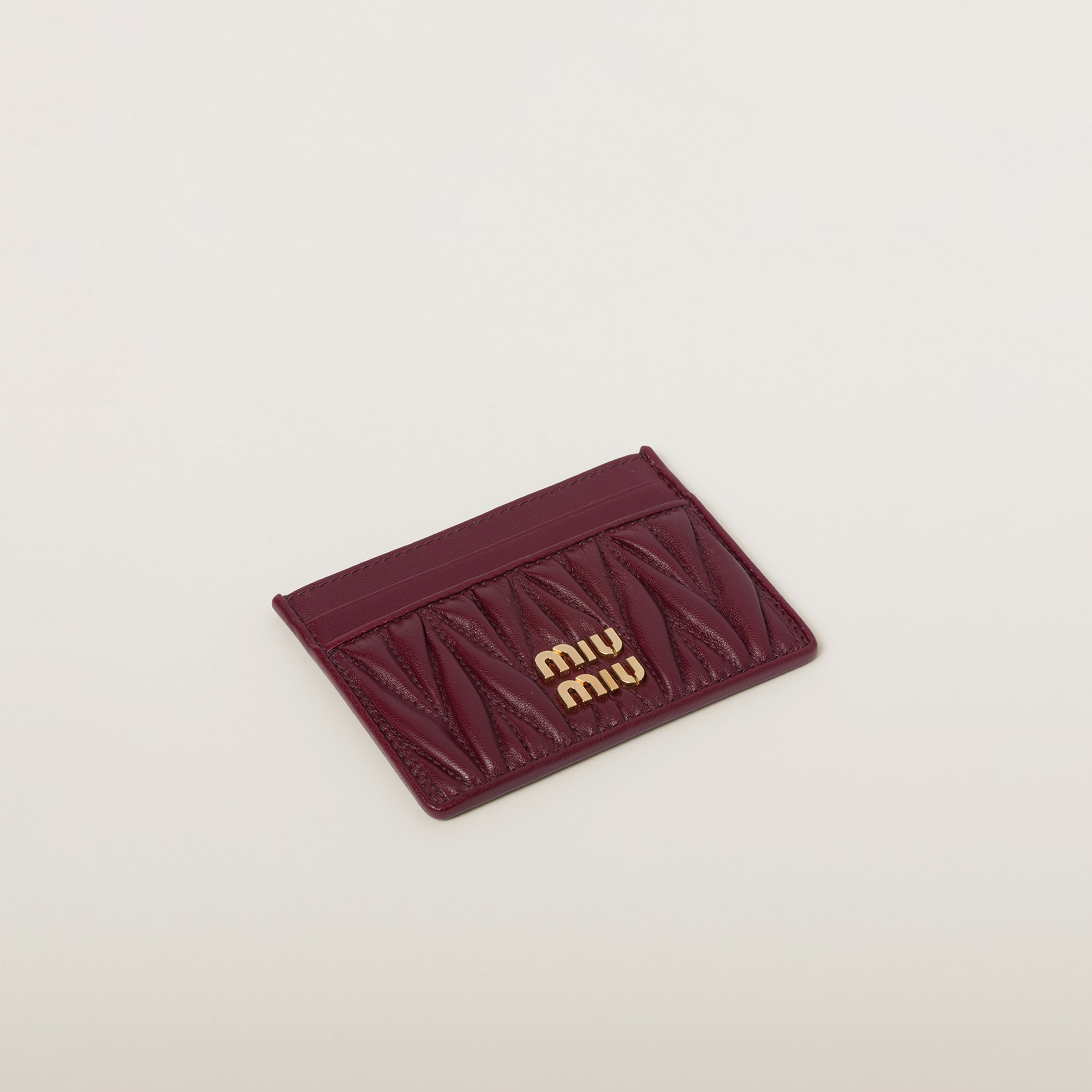 Matelassé nappa leather card holder - 3