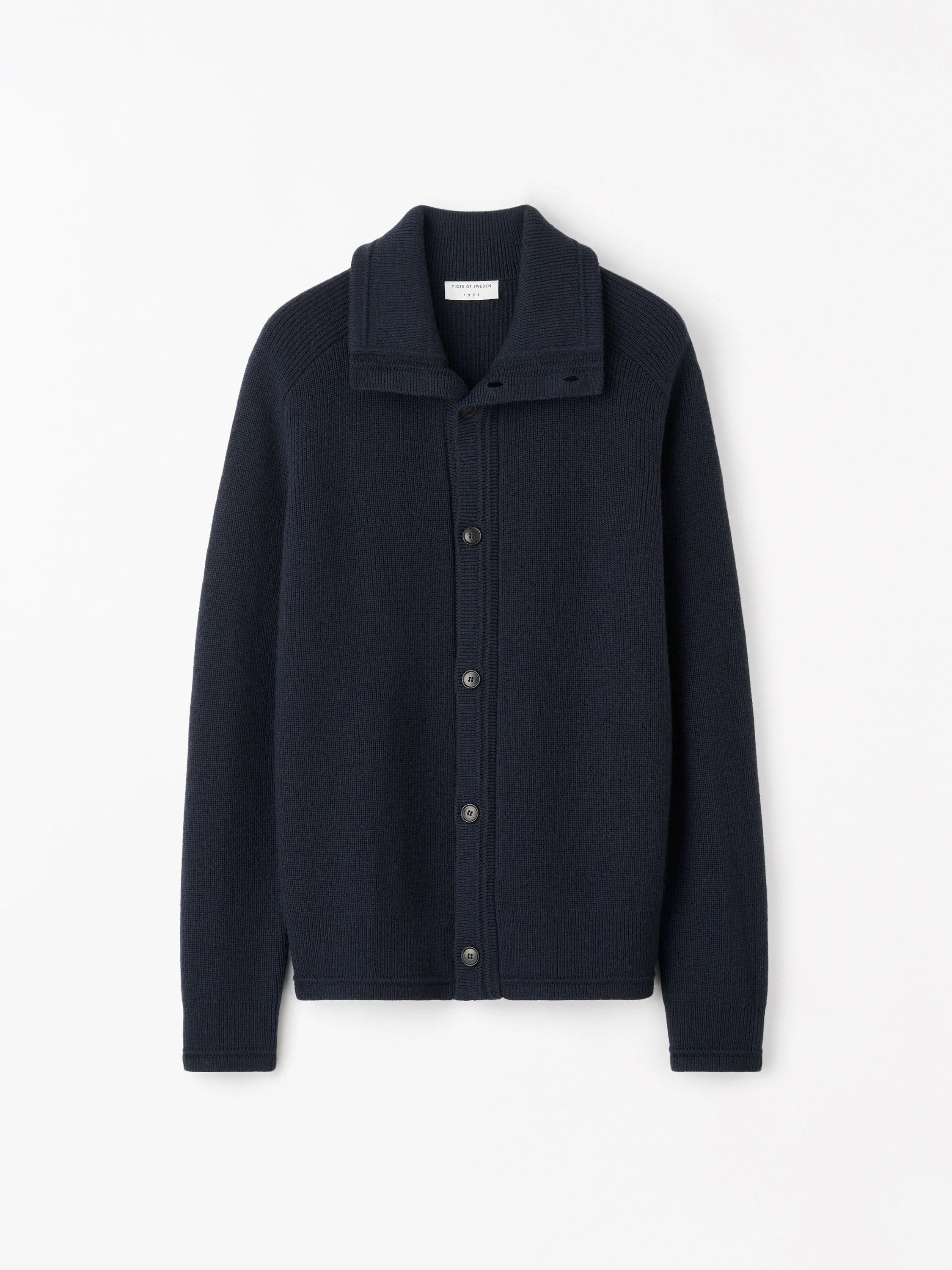 Leander Wool Rib Cardigan - 1