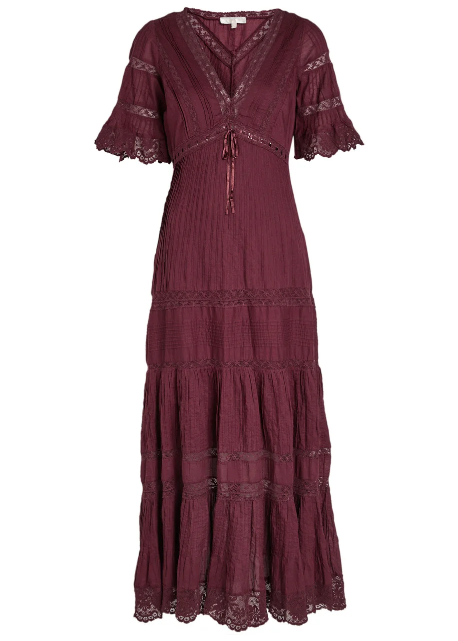 Loveshackfancy Marlowe Lace-detail Cotton Midi Dress - 1