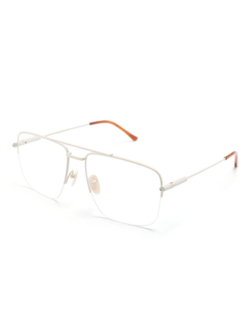 logo-charm square-frame glasses - 2