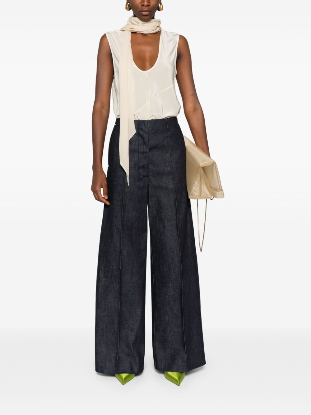 scarf sleeveless top - 2