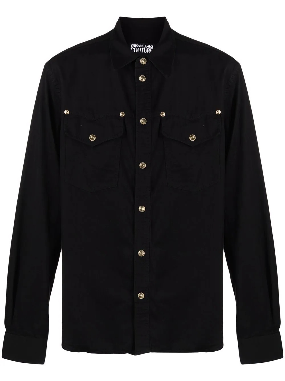 stud-embellished cotton shirt - 1