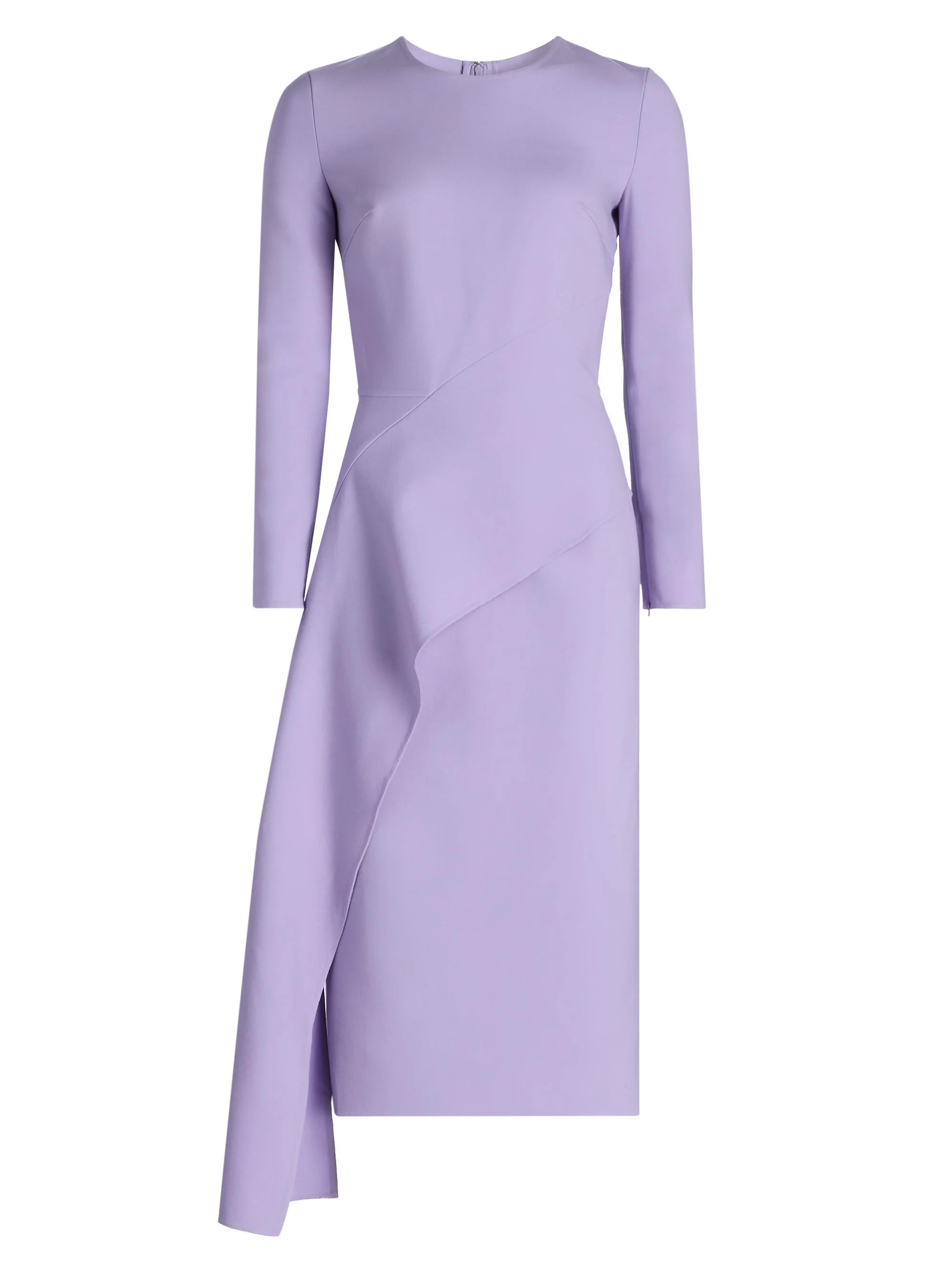 Women's Asymmetric Draped Wool-Blend Cocktail Dress - Pansy - 1