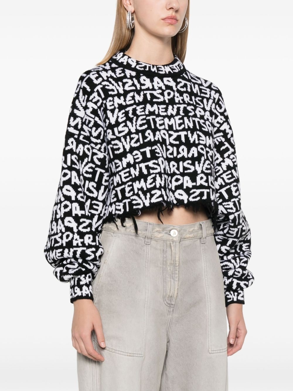 logo-intarsia sweater - 3