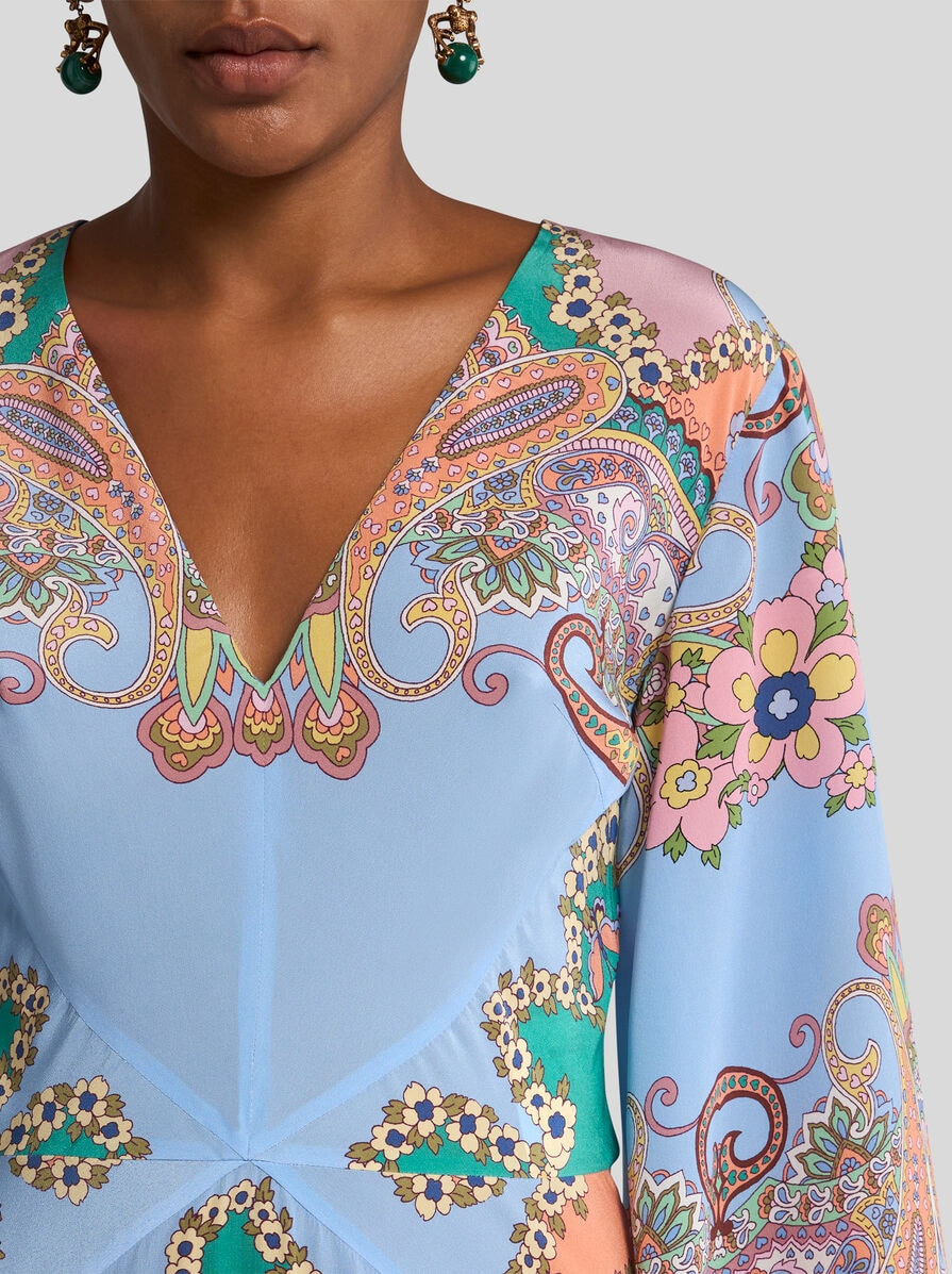 LONG PRINTED SILK DRESS - 2