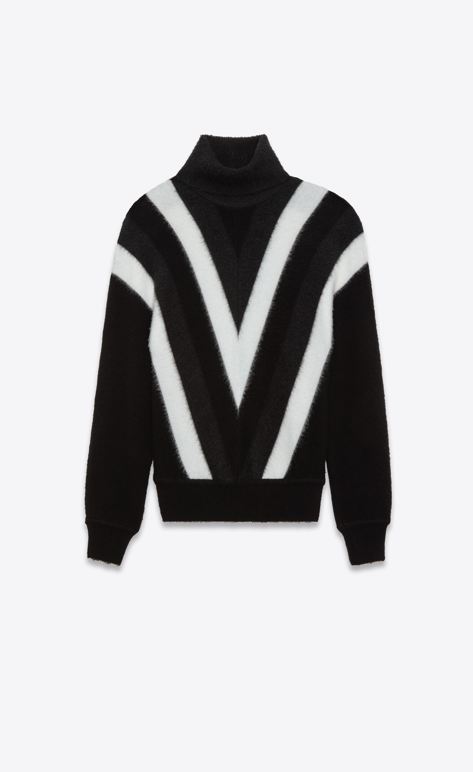 turtleneck sweater in chevron wool - 1