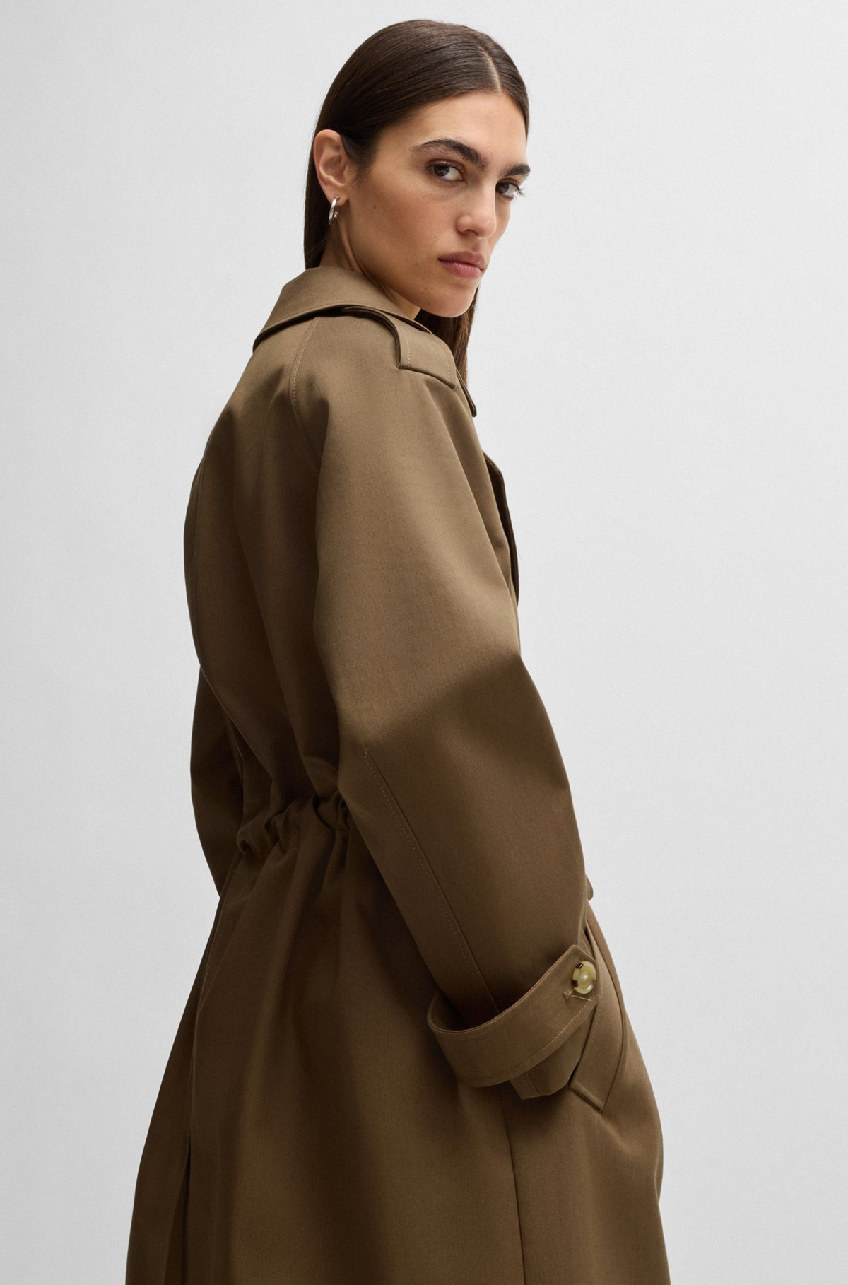DOUBLE-BREASTED COAT IN WATER-REPELLENT COTTON - 6
