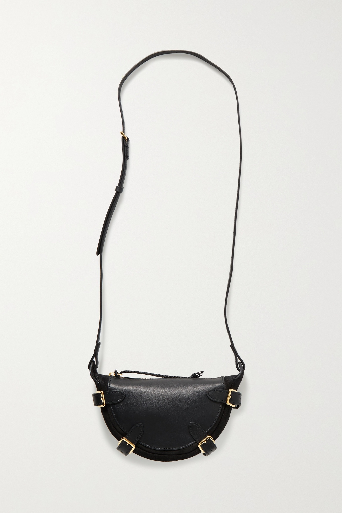 Play mini buckled leather and suede shoulder bag - 1