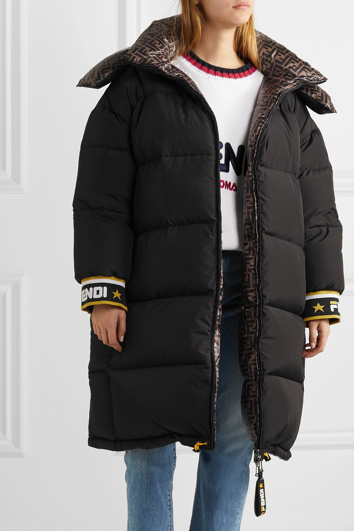 Reversible printed quilted shell down jacket  - 3