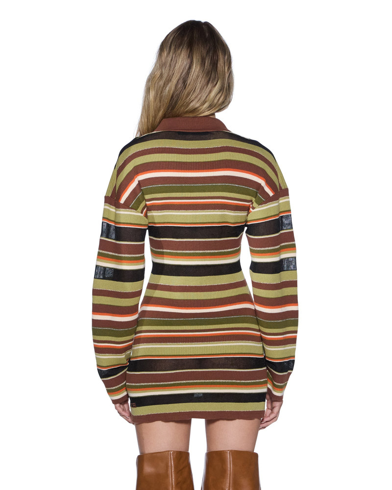 TAMRIN KNITTED LS POLO DRESS MULTI 3