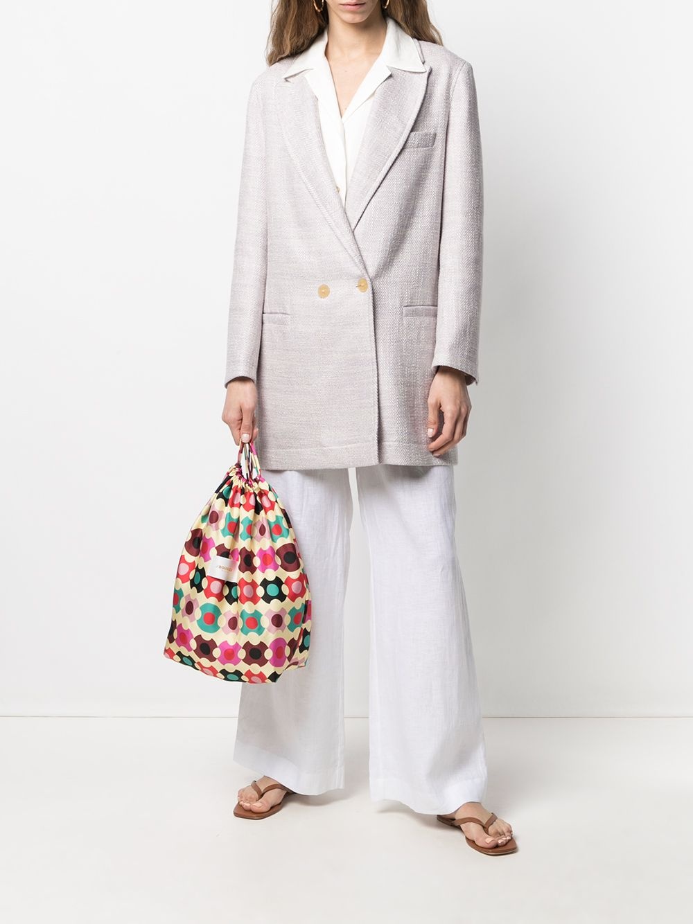 geometric logo silk bucket bag - 2